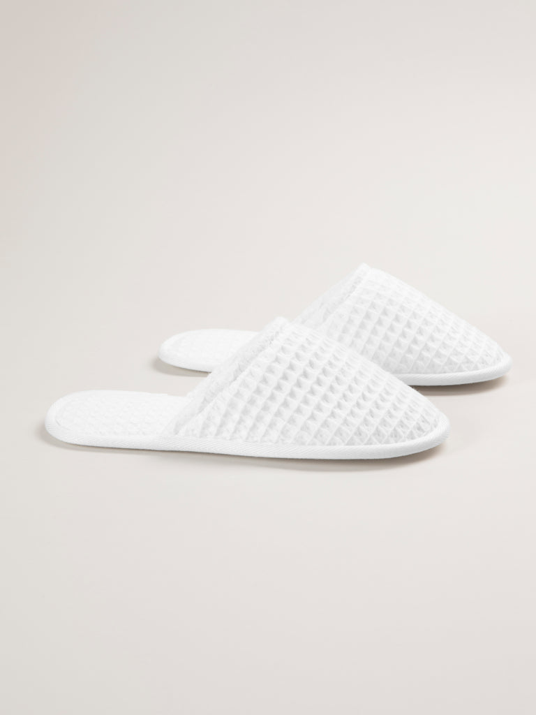 Chaussons en nid d'abeille Blanc nuage