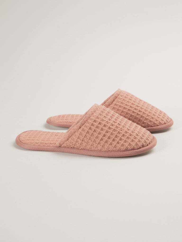 Chaussons en nid d'abeille Rose desert