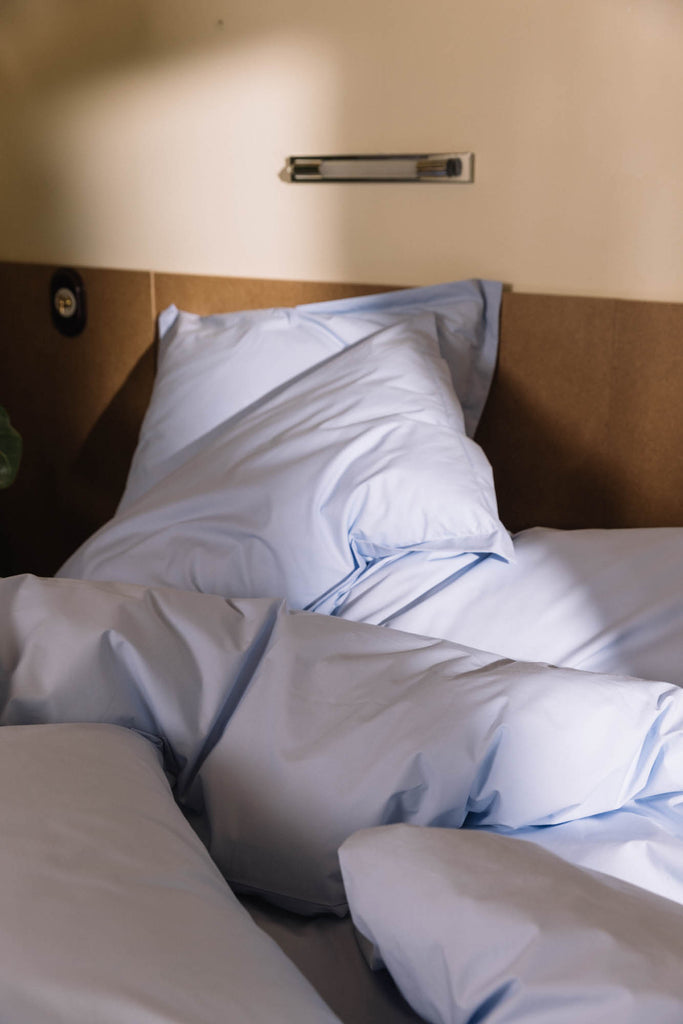 Housse de couette percale unie Bleu azur