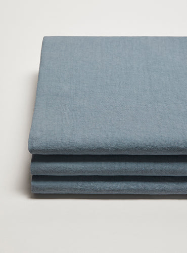 Drap housse lin lavé Bleu turquin