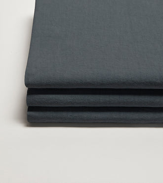 Drap housse lin lavé Gris carbone