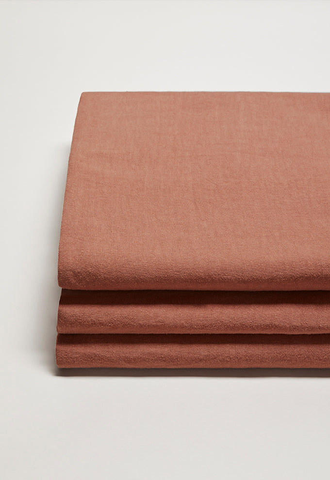 Drap housse lin lavé Sienne