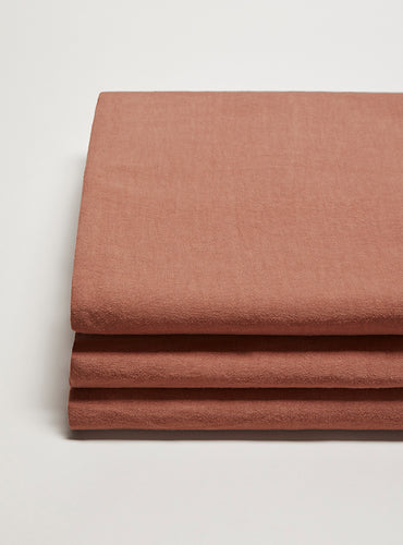 Drap housse lin lavé Sienne