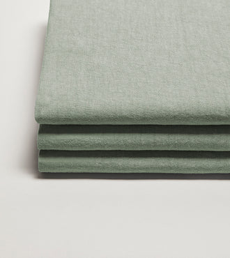 Drap housse lin lavé Vert sauge
