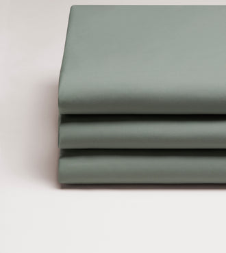 Drap housse percale bonnet 40 cm Vert cendré