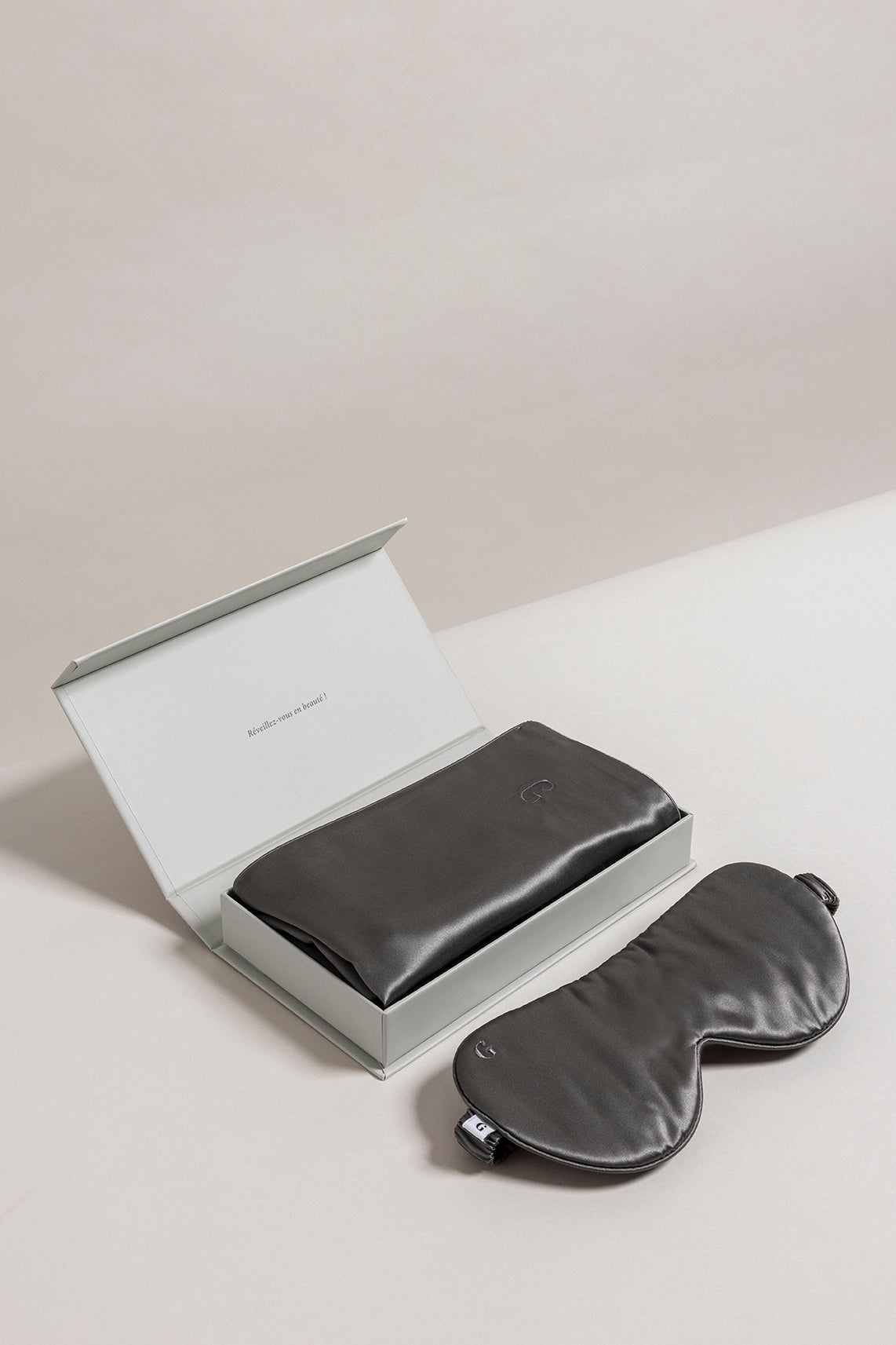 Ensemble en pure soie de mûrier Graphite