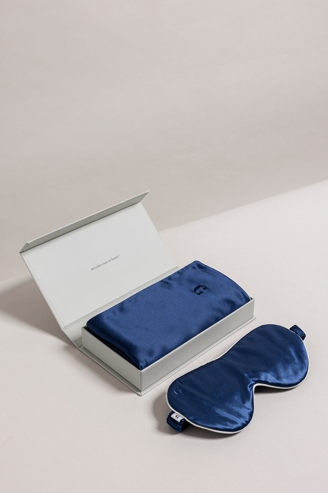 Coffret taie d’oreiller et masque de nuit en soie