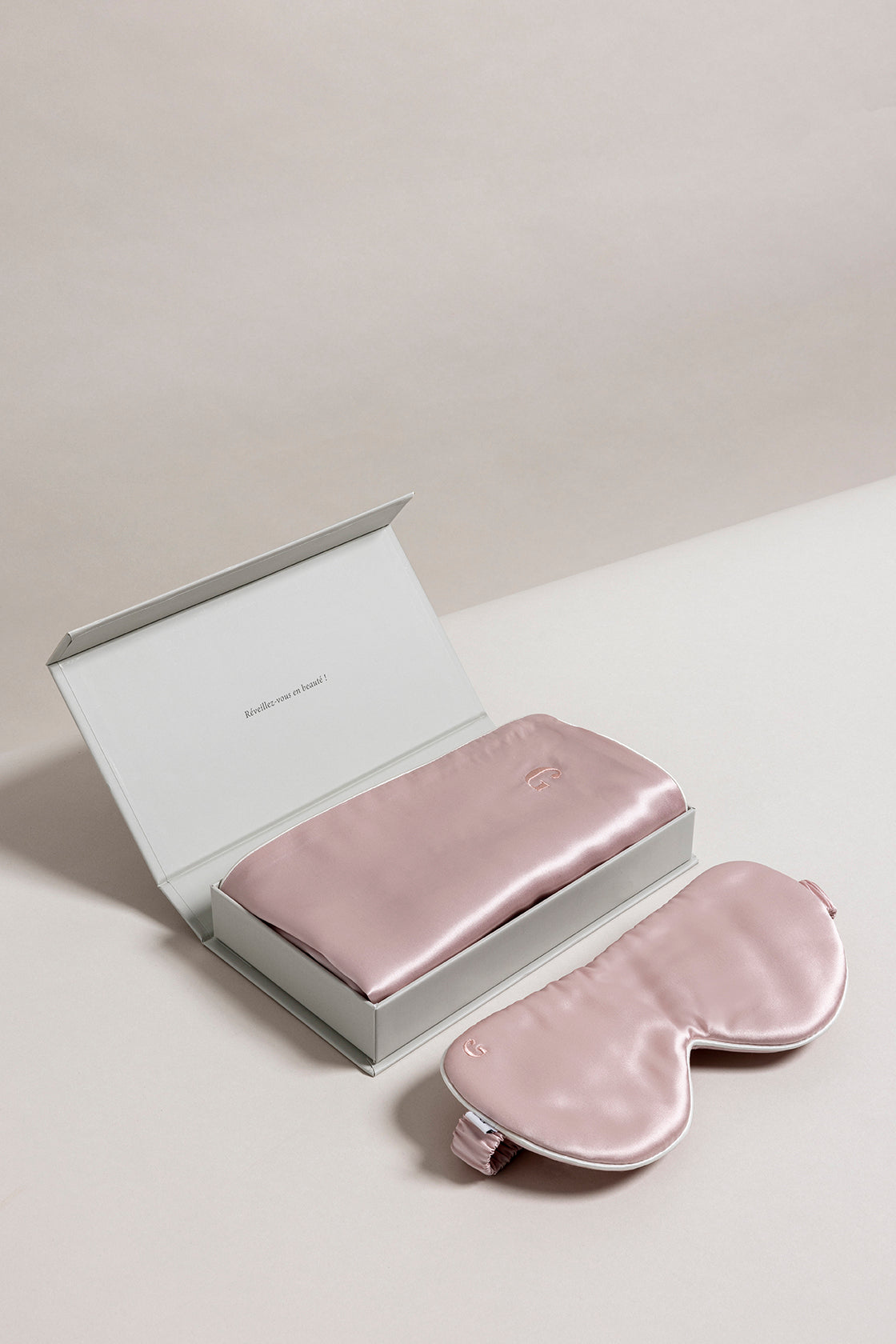Ensemble en pure soie de mûrier Rose poudre