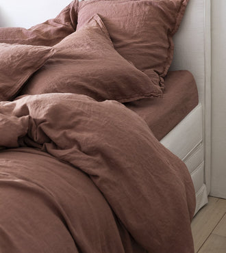 Housse de couette lin lavé Sienne