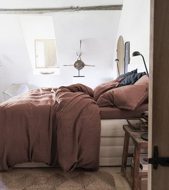 Housse de couette lin lavé Sienne