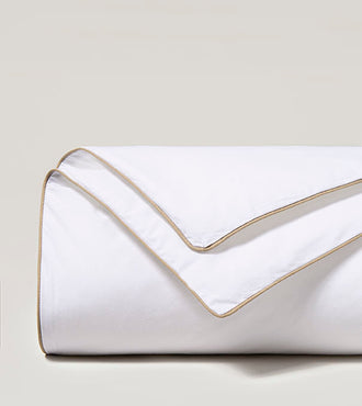 Housse de couette passepoil satin Passepoil greige
