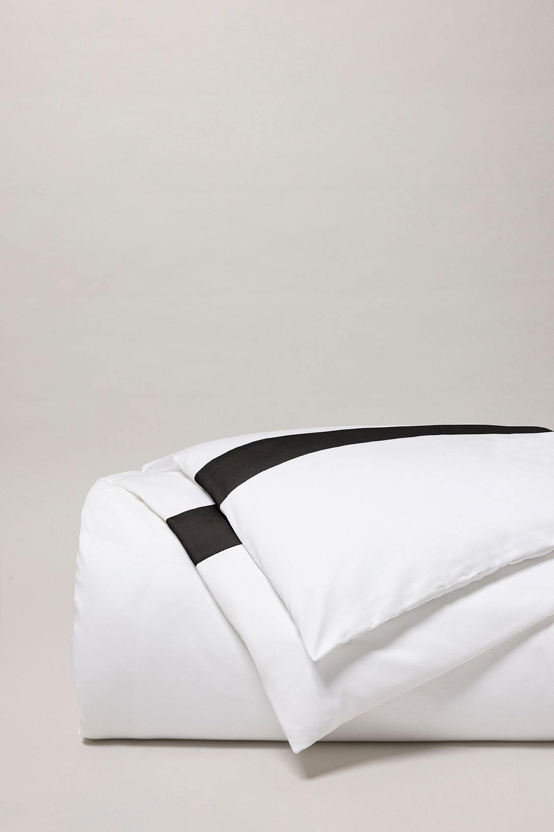 Housse de couette bicolore satin Bicolore greige
