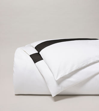 Housse de couette bicolore satin Bicolore noir