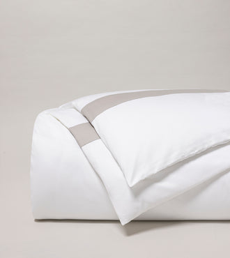 Housse de couette bicolore satin Bicolore greige