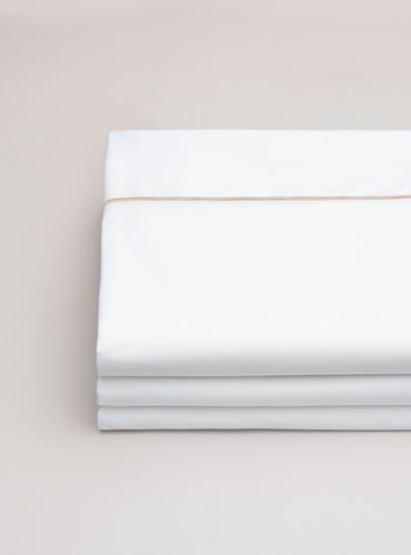 Drap plat bourdon satin Bourdon greige