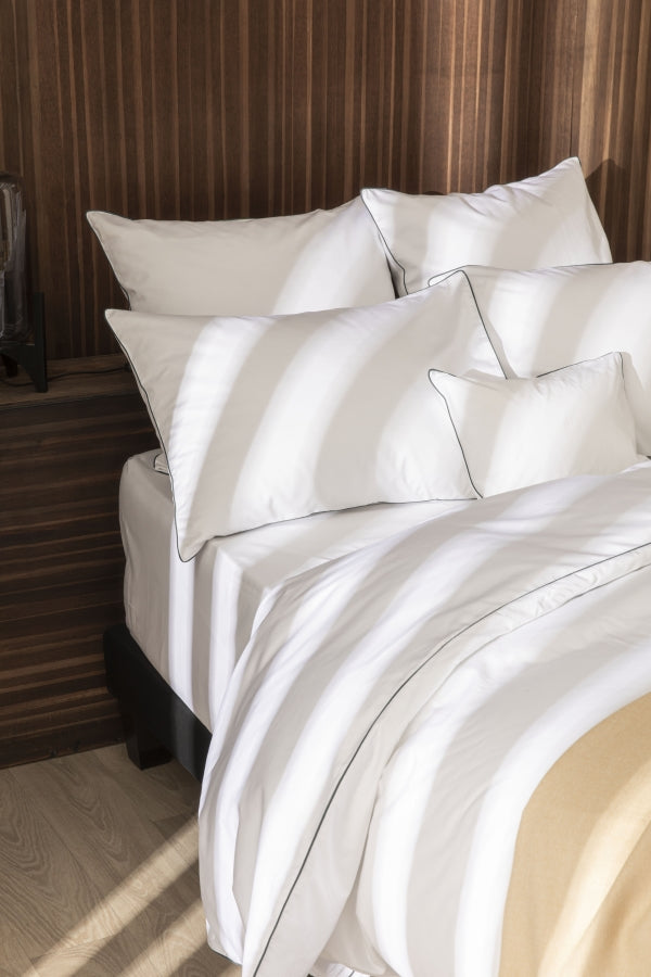Housse de couette passepoil percale Passepoil noir