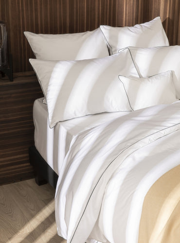 Housse de couette passepoil percale Passepoil noir