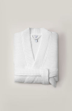 Peignoir de bain en nid d'abeille Blanc nuage