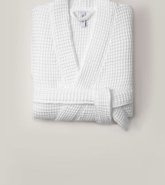 Peignoir de bain en nid d'abeille Blanc nuage