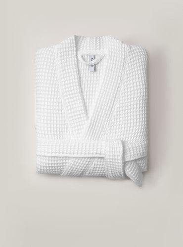 Peignoir de bain en nid d'abeille Blanc nuage