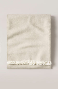 Plaid en laine baby alpaga Craie