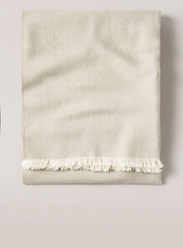 Plaid en laine baby alpaga Craie