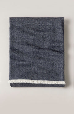 Plaid en laine baby alpaga Bleu nuit