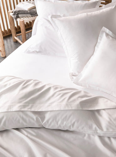 Drap housse satin bonnet 40 cm Blanc pur