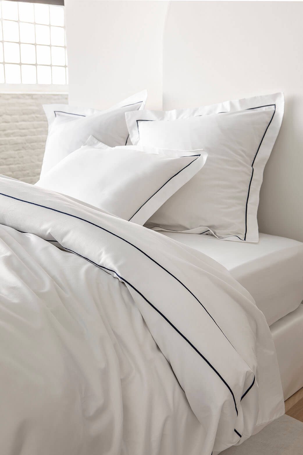 Parure de lit satin bourdon Bourdon bleu