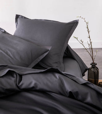 Drap housse satin Graphite