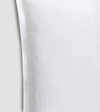 Set de 2 taies d'oreillers lin lavé Blanc pur