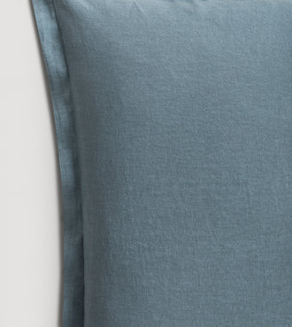 Set de 2 taies d'oreillers lin lavé Bleu turquin