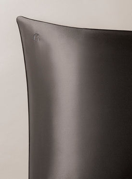 Taie d'oreiller en pure soie de mûrier Graphite
