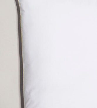 Set de 2 taies d'oreillers passepoil satin Passepoil greige