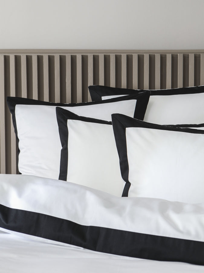 Parure de lit satin bicolore Bicolore noir
