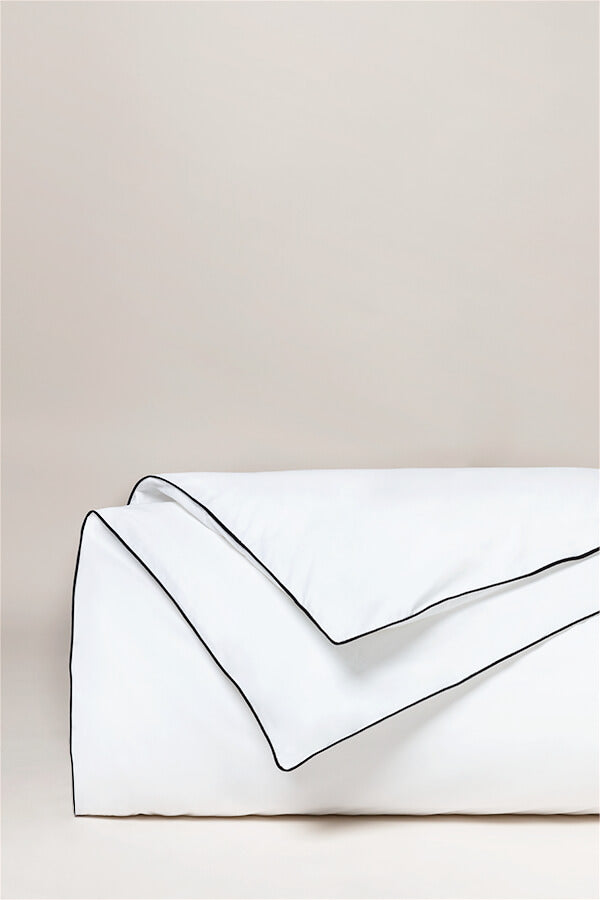 Housse de couette passepoil percale Passepoil noir