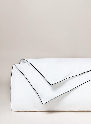 Housse de couette passepoil percale Passepoil noir