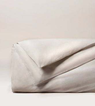 Housse de couette satin unie Greige