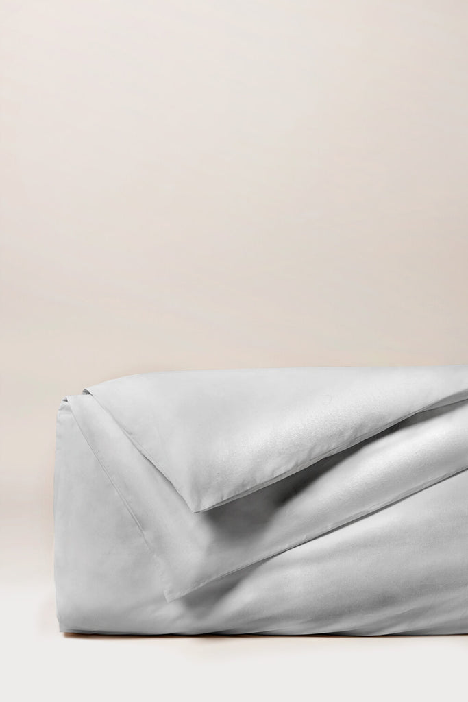 Housse de couette satin unie Gris acier