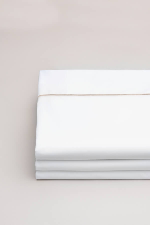 Drap plat bourdon percale Bourdon greige