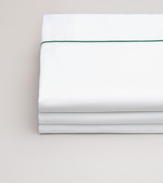 Drap plat bourdon percale Bourdon vert foret