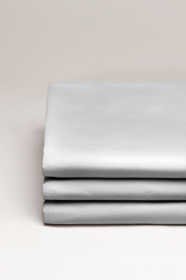 Drap housse satin bonnet 40 cm Gris acier