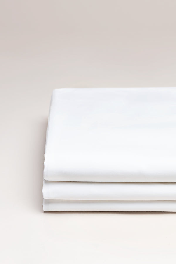 Drap housse percale bonnet 40 cm Blanc frais