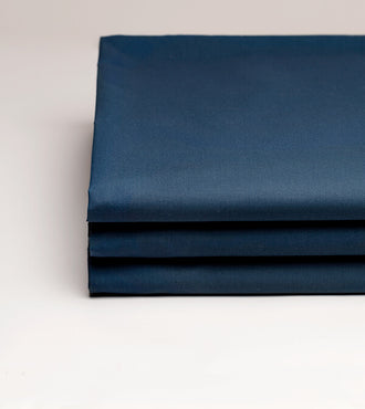 Drap plat satin uni Bleu minuit