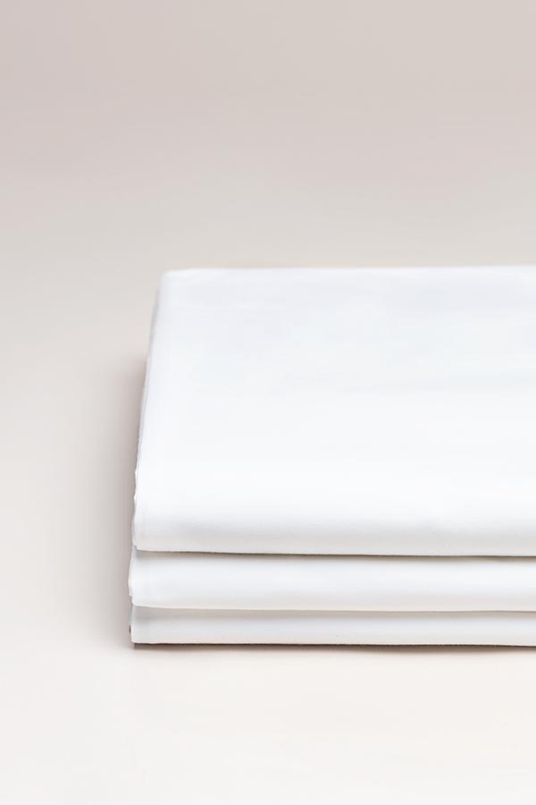 Drap plat percale uni Blanc frais