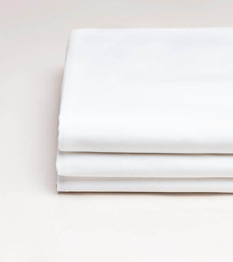 Drap plat satin uni Blanc pur