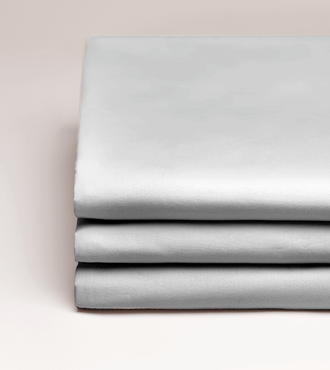 Drap plat satin uni Gris acier