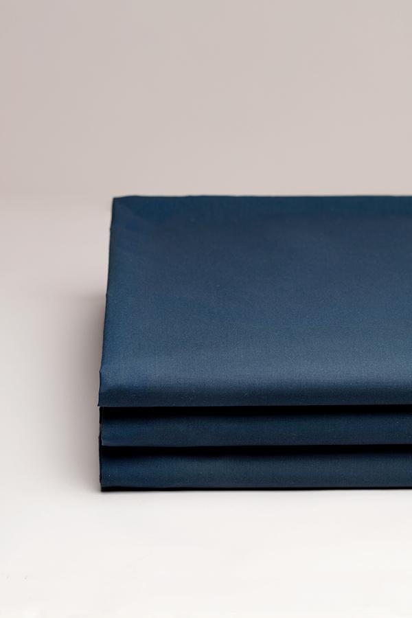 Drap plat percale uni Bleu minuit