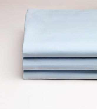 Drap plat percale uni Bleu azur