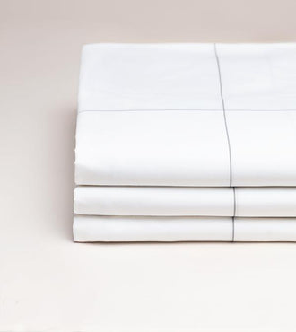 Drap plat percale uni Carreaux